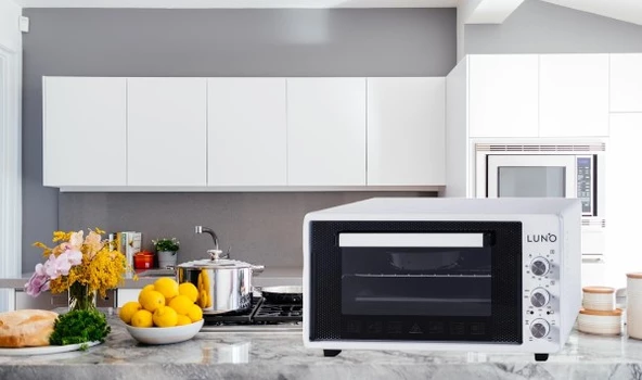 Luno LF6262W01 Beyaz Set Üstü Turbo Beyaz 46Lt Mini Fırın - 2