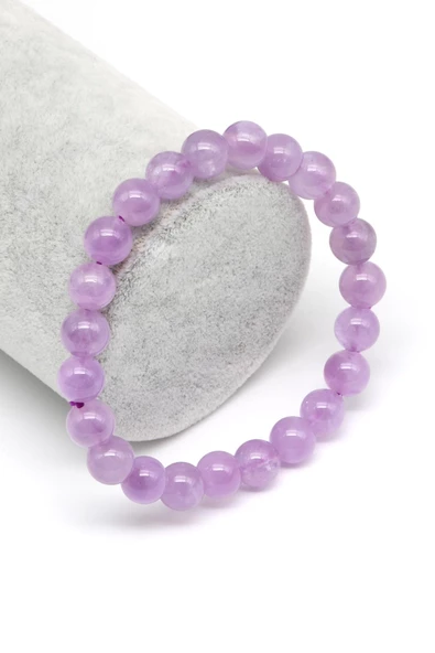 Lavander Ametist Bileklik 8 mm Küre Kesim