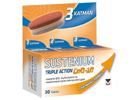 Sustenium Triple Action Coq 10 Koenzim Q10 Multivitamin Ve Multimineral İçeren Takviye Edici Gıda 30 Tablet