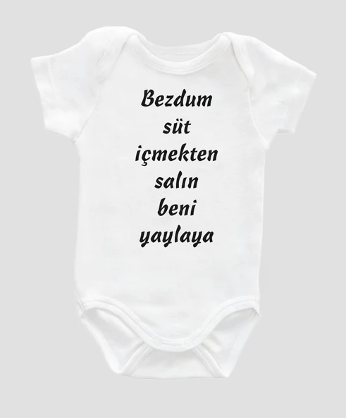 Organik %100 Pamuk Bezdum Süt İçmekten Bebek Body ZBN084