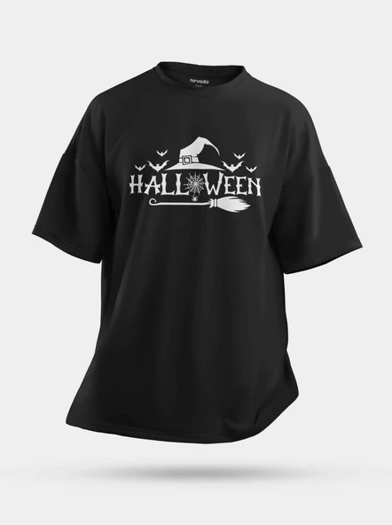 Oversize Halloween Cadılar Bayramı Şapka Unisex Baskılı Tişört