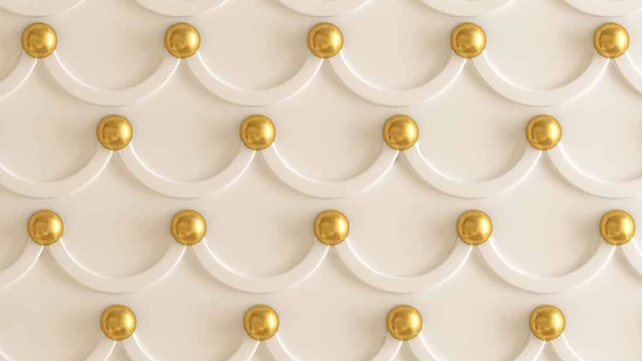 3 Boyutlu Kabartma Görünümlü Altın İnci Duvar Kağıdı Baskı - Resim 7