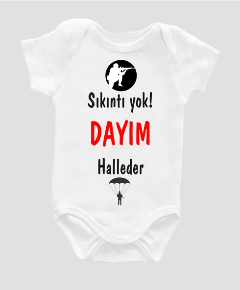 Organik %100 Pamuk Sıkıntı Yok Dayım Halleder Baskılı Bebek Body ZBN074