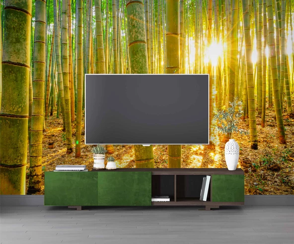 Bambu Ormanı Temalı Duvar Kağıdı - Resim 3