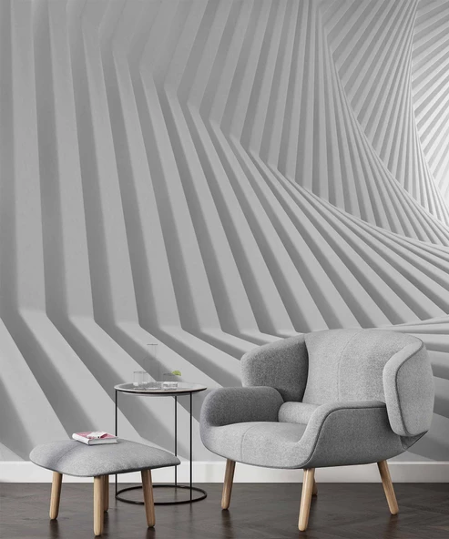 3 Boyutlu Geometrik Derinlik Duvar Kağıdı Baskı - 6