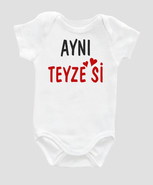Organik %100 Pamuk Aynı Teyzesi Baskılı Bebek Body ZBN066