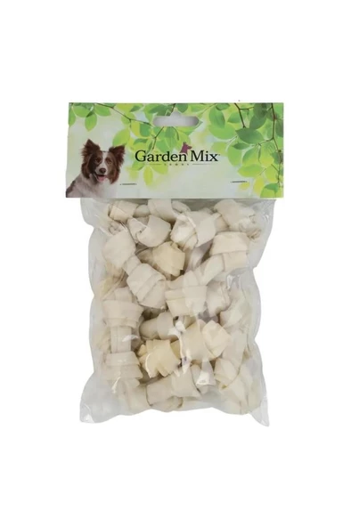 Gardenmix Beyaz Düğümlü Deri Kemik 2,5-3” – 20'li Paket