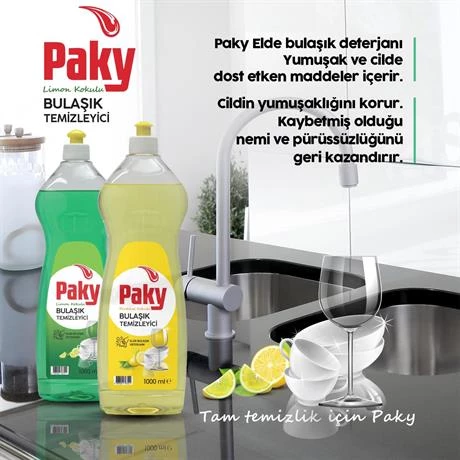 PAKY Elde Bulaşık Deterjanı Sarı Push Pull 1000 ml - 5