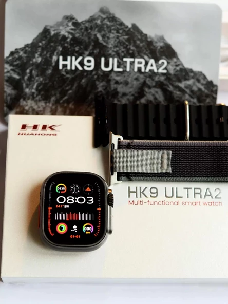 HK9 ULTRA 2 MAX AKILLI SAAT SİYAH RENK KORDON HEDİYELİ - 4