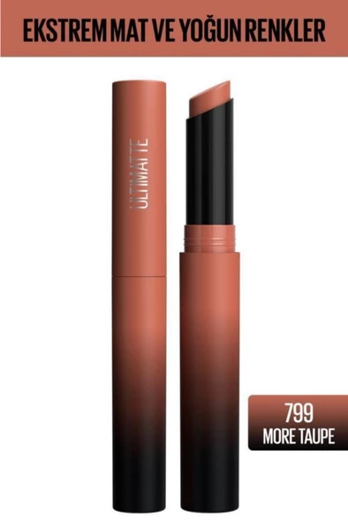 Maybelline New York Color Sensational Ultimatte Mat Ruj- 799 More Taupe Nude - 2