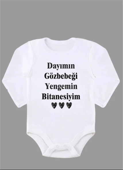 Uzun Kollu %100 Organik Pamuk Baskılı Bebek Body Çıtçıtlı Zıbın ZBN081