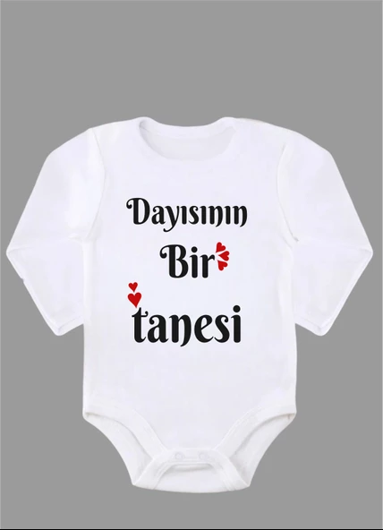 Uzun Kollu %100 Organik Pamuk Baskılı Bebek Body Çıtçıtlı Zıbın ZBN090 - 1