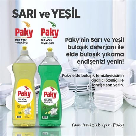 PAKY Elde Bulaşık Deterjanı Yeşil Push Pull 1000 ml - 6