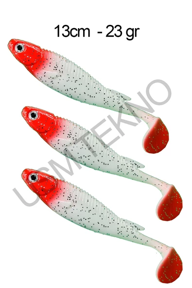 Sasi Yem 3 Adet 13 cm 24gr Silikon Balık   Rapala Lures Yapay Yem Silikon Yem - 4
