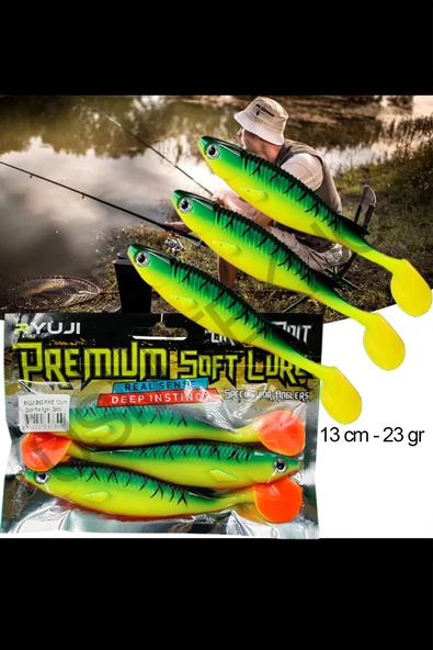 Silikon Balık Sasi Yem 3 Adet 13 cm 24gr  Rapala Lures Yapay Yem Turna Levrek Silikon Yem - 4