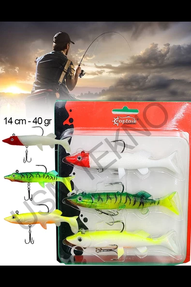 Sasi Yem 3 Adet 14 cm 40gr.Silikon Balık Rapala Lures Yapay Yem Silikon Yem - 4