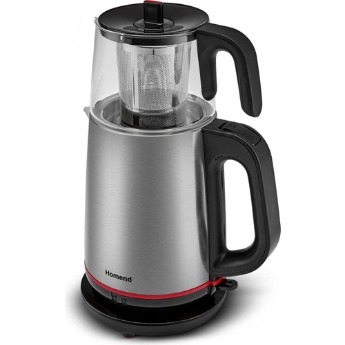 Homend Royaltea 1750H Cam Demlikli Inox Siyah Çay Makinesi - 3