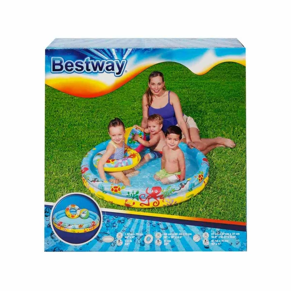 2 Halka Yuvarlak Havuz, Can Simidi ve Plaj Topu Seti - Yaz Eğlencesi - 2