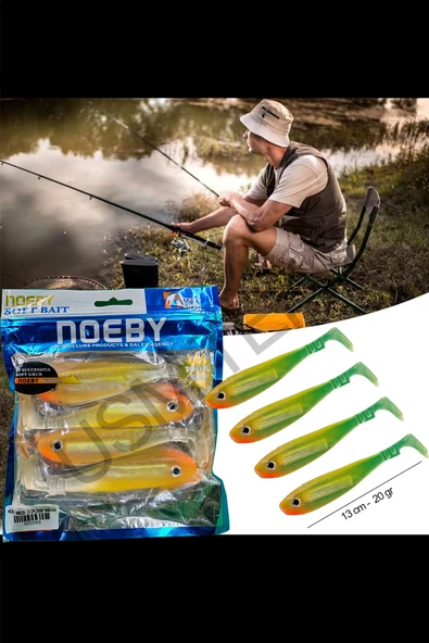 Sasi Yem 4 Adet 13 cm 20gr Silikon Balık Rapala Lures Yapay Yem  Silikon Yem - Resim 5