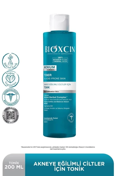 Bioxcin Acnium Tonik 200 ml Clinical Vegan Akneye Eğilimli Ciltler Için - 7