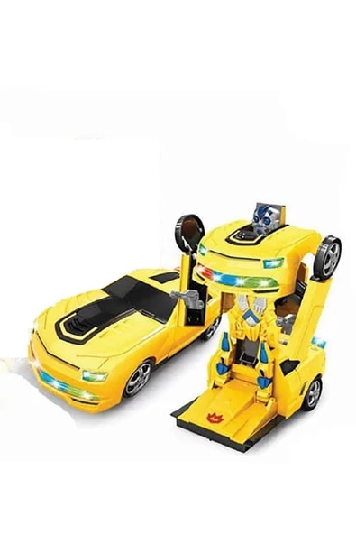 2 In 1 Bumblebee Robota Dönüşen Pilli Işıklı Sesli Camaro Araba