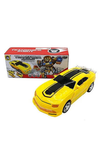 2 In 1 Bumblebee Robota Dönüşen Pilli Işıklı Sesli Camaro Araba - 3