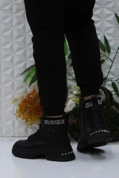 Fort Guja 24K310-7 Siyah Orijinal Ürün Yumuşak Esnek Kaymaz Taban Kadın Bot - Resim 4