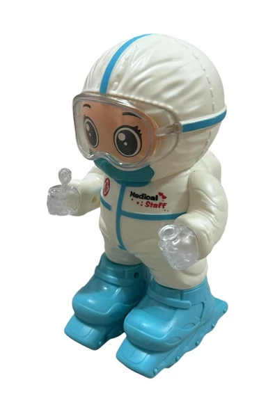Robot Pilli Işıklı Sesli Müzikli Patenli Kayan Medical Robot Oyuncak 18 CM - 4