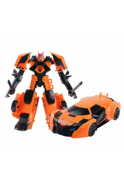 Metal Gövdeli Dönüşebilen Turuncu Robot 8008 - 6