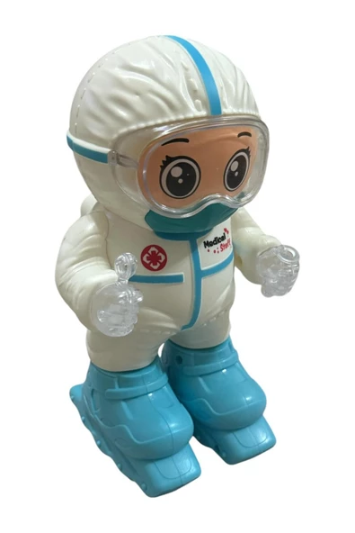 Robot Pilli Işıklı Sesli Müzikli Patenli Kayan Medical Robot Oyuncak 18 CM - 3