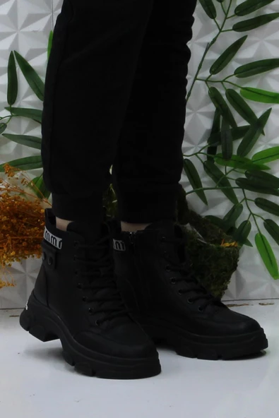 Fort Guja 24K310-7 Siyah Orijinal Ürün Yumuşak Esnek Kaymaz Taban Kadın Bot - Resim 2