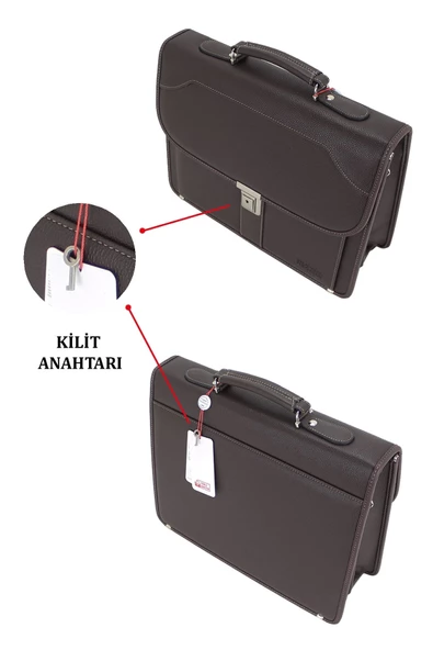 Kahverengi Erkek Evrak Çantası Omuz Askılı 15.6 inç - 4