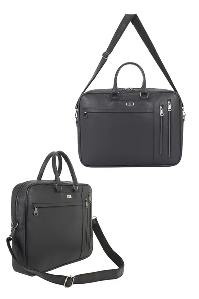 Siyah Unisex 17,3 inç Evrak-Laptop Çantası - 5