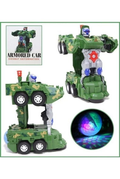 Tank Pilli Sesli Işıklı Çarp-Dön Transformerss Tank - 2