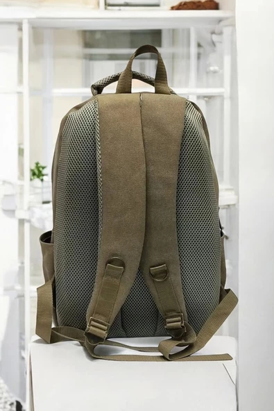 Çöl Kanvas Kumaş 15,6 inç Laptop -Okul Sırt Çantası - 3