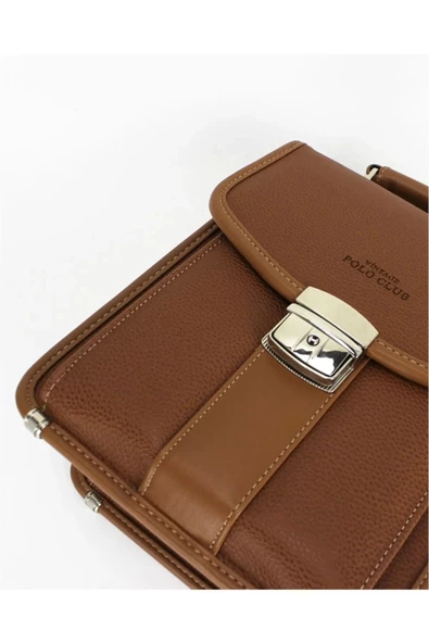 Taba Vintage Tarz Erkek Suni Deri Omuz ve El Çantası - 9