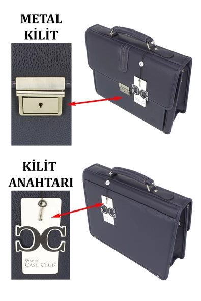 Lacivert Klasik Evrak Model Erkek 15.6 inç Laptop Çantası - 6