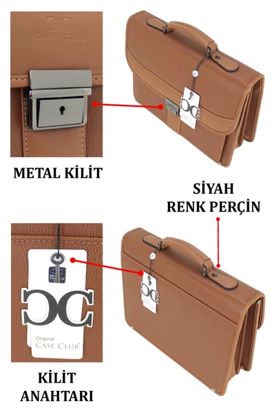 Taba Klasik Evrak Model Erkek 15.6 inç Laptop Çantası - 6