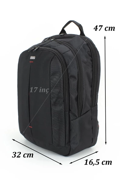 Siyah Basic 17,3 inç Unisex Laptop Sırt Çantası - 2