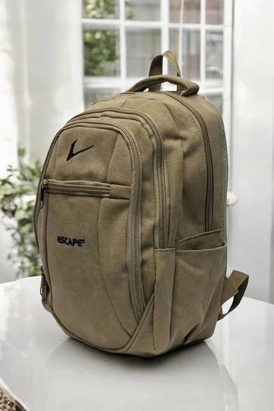 Çöl Kanvas Kumaş 15,6 inç Laptop -Okul Sırt Çantası - 2