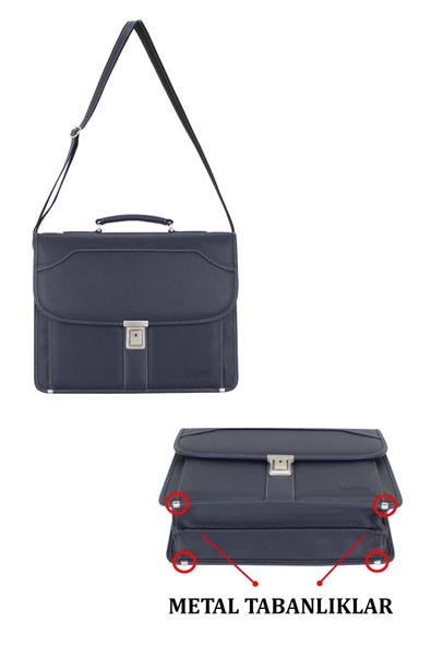 Lacivert Erkek Evrak Çantası Omuz Askılı 15.6 inç - 6