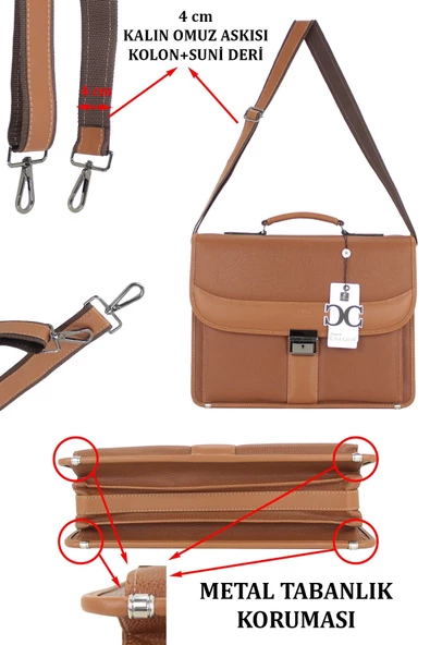 Taba Klasik Evrak Model Erkek 15.6 inç Laptop Çantası - 8