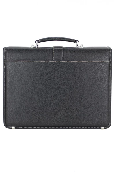 Siyah Vintage Klasik Tarz A4 Kağıt Uyumlu Evrak Çantası - 6