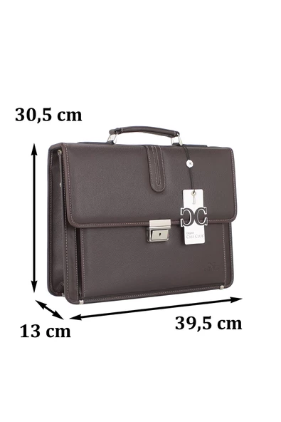 Kahverengi Klasik Evrak Model Erkek 15.6 inç Laptop Çantası - 2