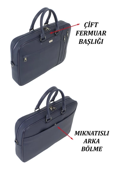 Lacivert Unisex 17,3 inç Evrak-Laptop Çantası - 3