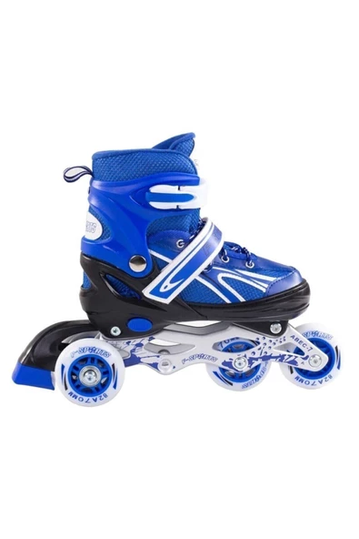 Paten Ayarlanabilir 2+2 ve 2+1+1  Işıklı Metal Gövde Alıştırma Pateni Çantalı - 4