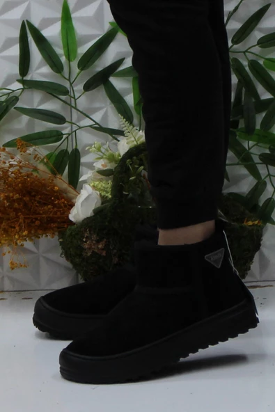 Kinetix Saro Siyah Rahat Orijinal Ürün İçi Suni Kürklü Kısa Kadın Bot - Resim 3