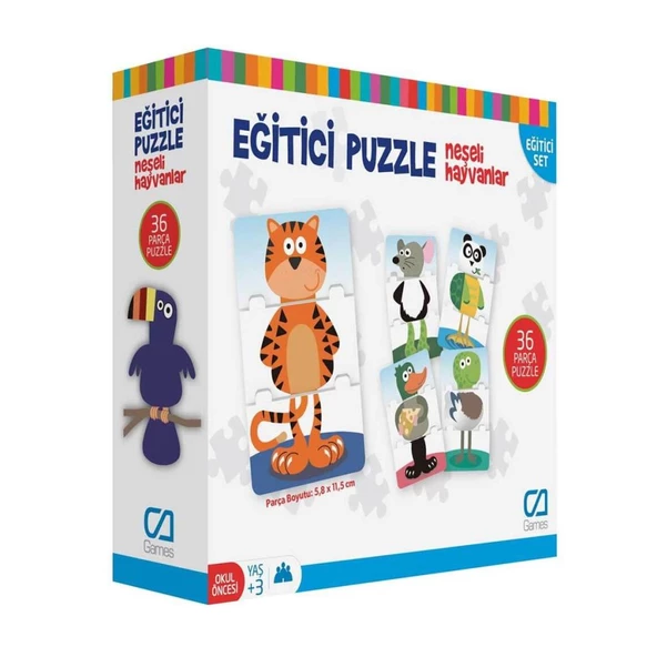 Eğitici Puzzle Neşeli Hayvanlar