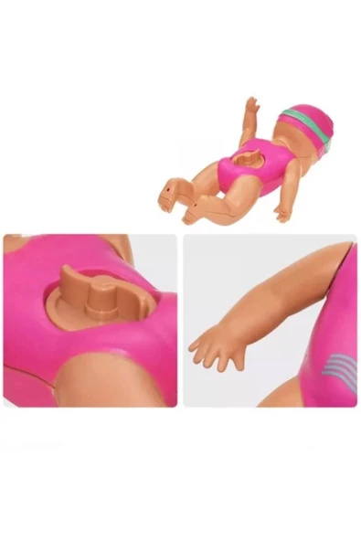 Küvette Havuzda Kendiliğinden Yüzen Kurmalı Swimming Baby Yüzen Bebek - Banyo oyuncağı 10 Cm - 2