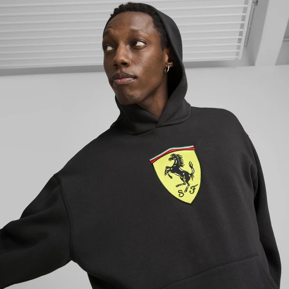 Puma 627054 Ferrari Race Big Shield Hdie Erkek Kapüşonlu Sweatshirt - 7